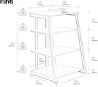 Stand Record Player 4-Tier Wooden Shelves for Av