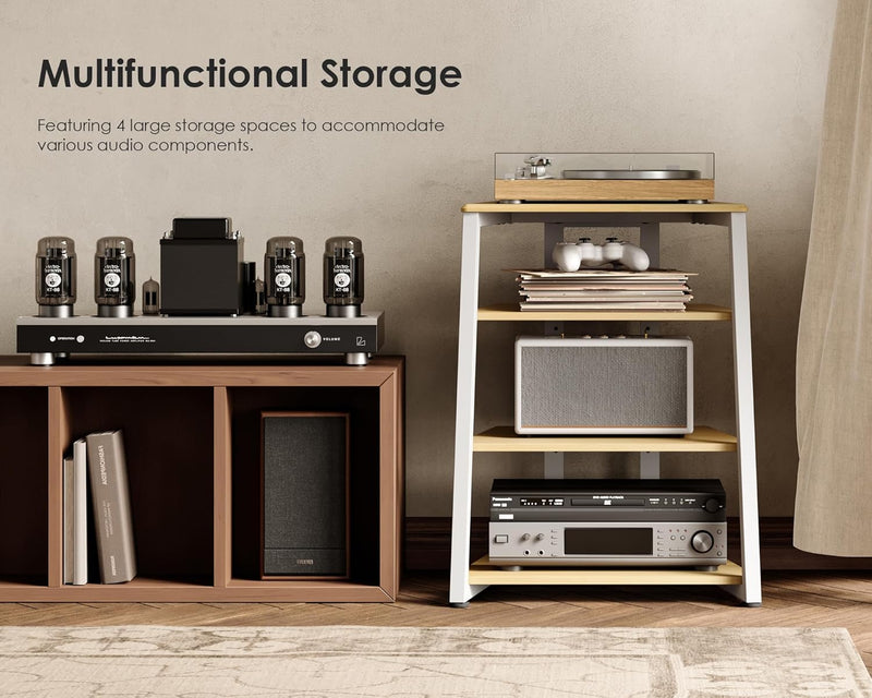 Stand Record Player Load Capacity 50KG Walnut
