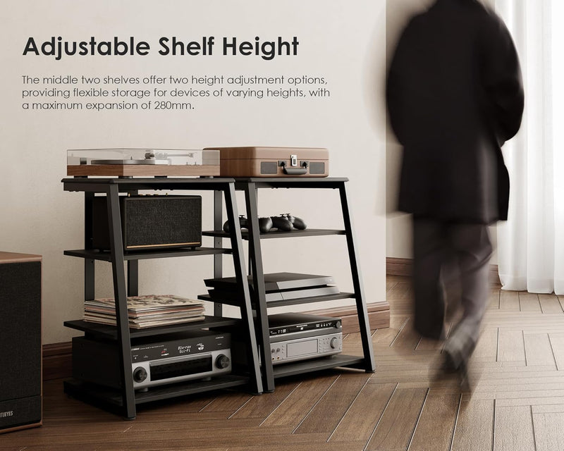 Stand Record Player Load Capacity 50KG Walnut