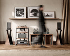 Stand Record Player 4-Tier Wooden Shelves for Av
