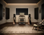 Stand Record Player 4-Tier Wooden Shelves for Av