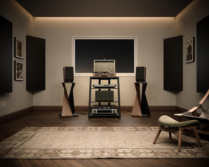 Stand Record Player Load Capacity 50KG Walnut