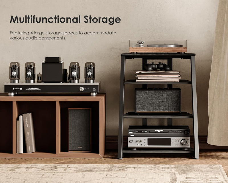 Stand Record Player Load Capacity 50KG Walnut