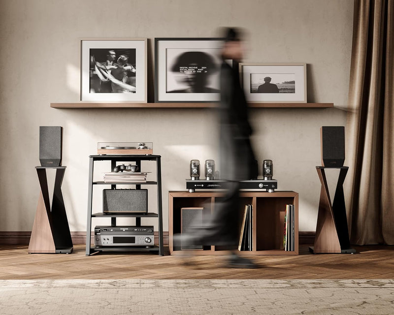 Stand Record Player Load Capacity 50KG Walnut