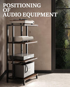 Stand with Storage Shelf 4-Tier Record Player Av