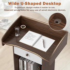 Stand with Wheels Portable Lectern Mobile Wooden Pulpit