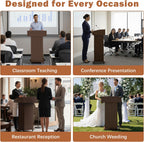 Stand with Wheels Portable Lectern Mobile Wooden Pulpit