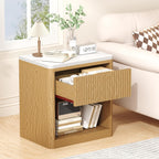 Stand Wood Fluted Nightstand 22" Large Bedside Table