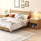Stand Wood Fluted Nightstand 22" Large Bedside Table