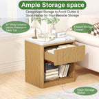 Stand Wood Fluted Nightstand 22" Large Bedside Table