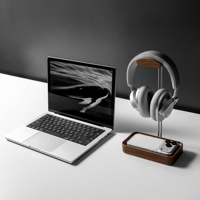 Stand Wood Metal Minimalist Headset Holder Hanger