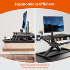 Standing Desk Converter 32'' Dual Tiered Sit-Stand Riser