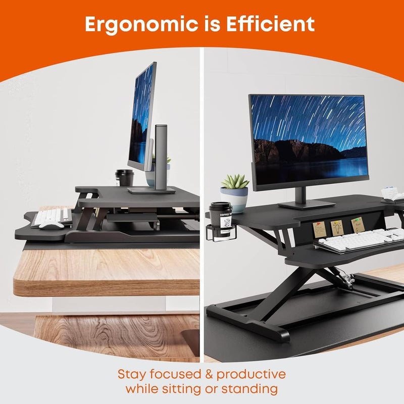 Standing Desk Converter 32'' Dual Tiered Sit-Stand Riser