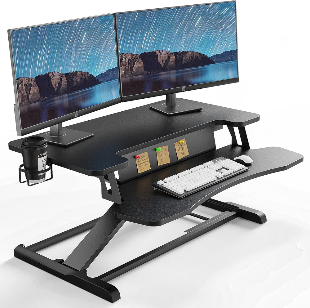 Standing Desk Converter 32'' Dual Tiered Sit-Stand Riser