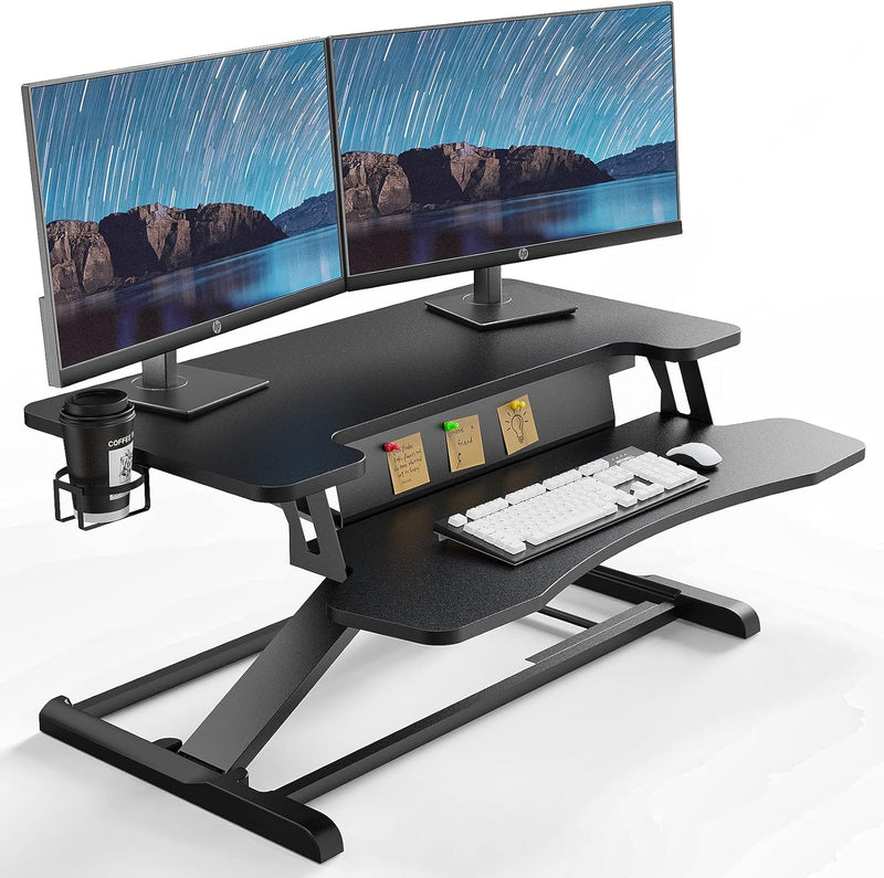 Standing Desk Converter 32'' Dual Tiered Sit-Stand Riser
