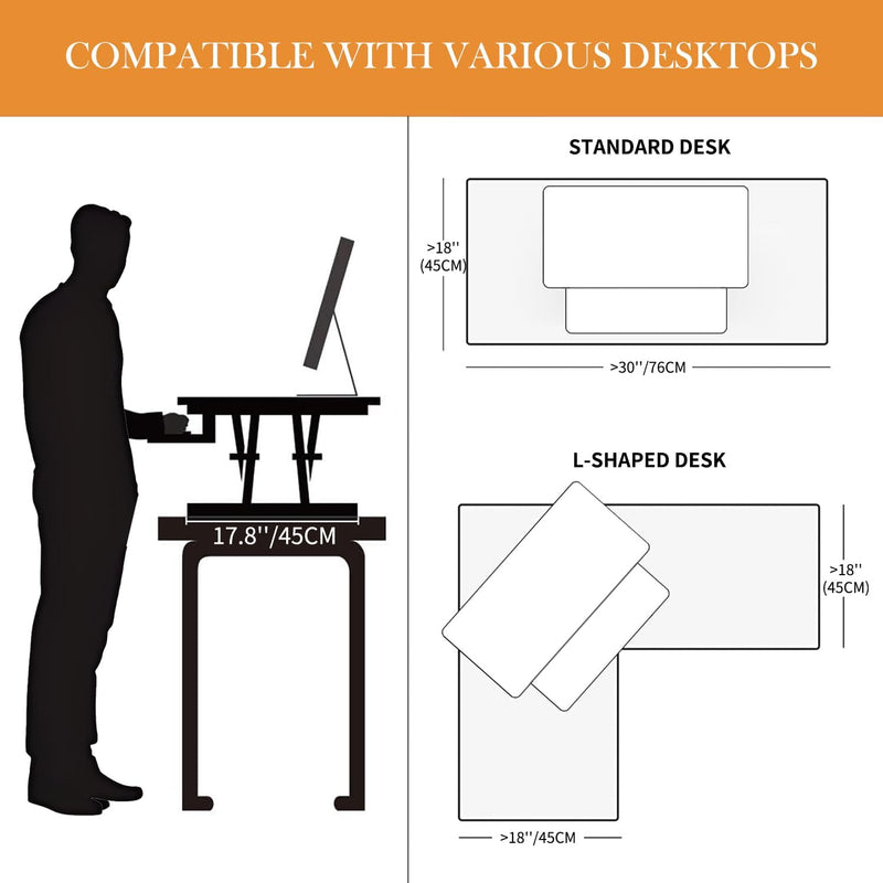 Height Adjustable Standing Desk Converter 12.5- Quick