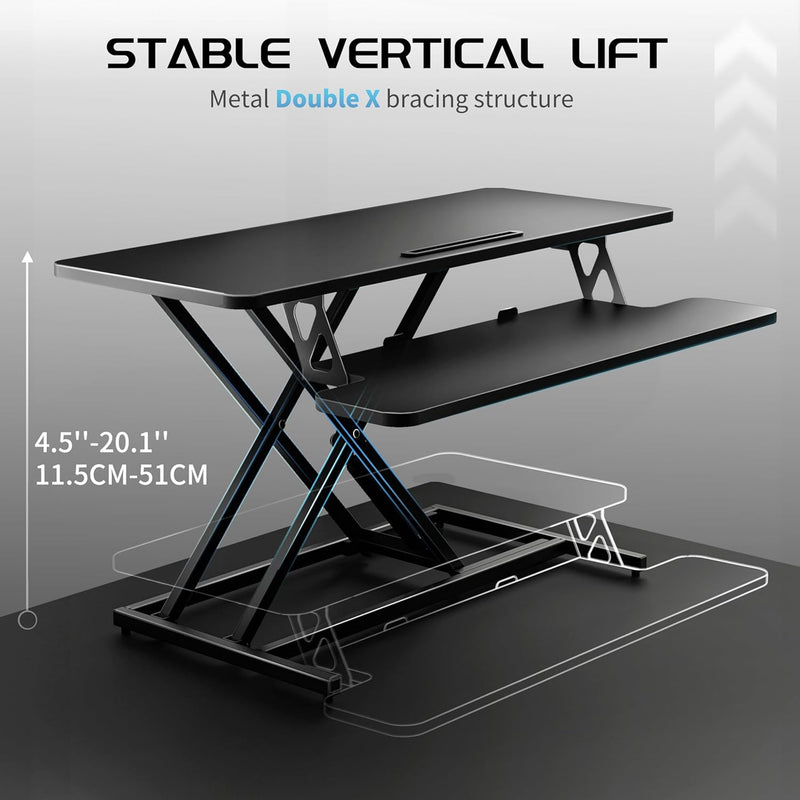 Height Adjustable Standing Desk Converter 12.5- Quick