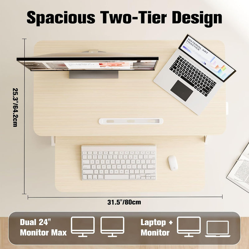 Height Adjustable Standing Desk Converter 12.5- Quick