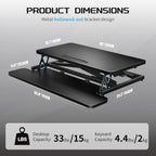 Height Adjustable Standing Desk Converter 12.5- Quick