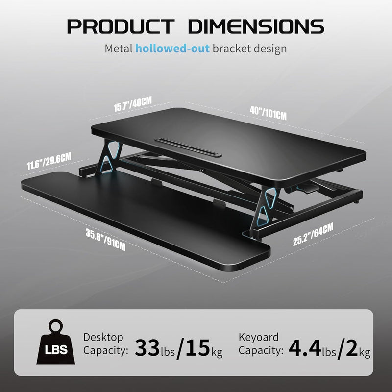 Height Adjustable Standing Desk Converter 12.5- Quick