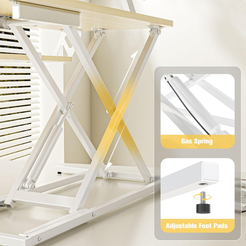Height Adjustable Standing Desk Converter 12.5- Quick