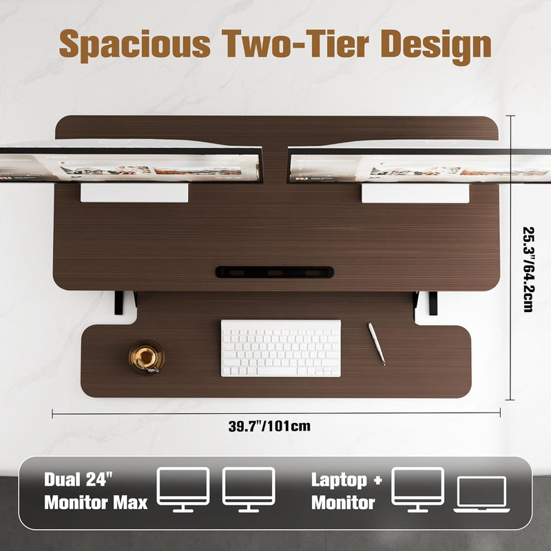 Height Adjustable Standing Desk Converter 12.5- Quick