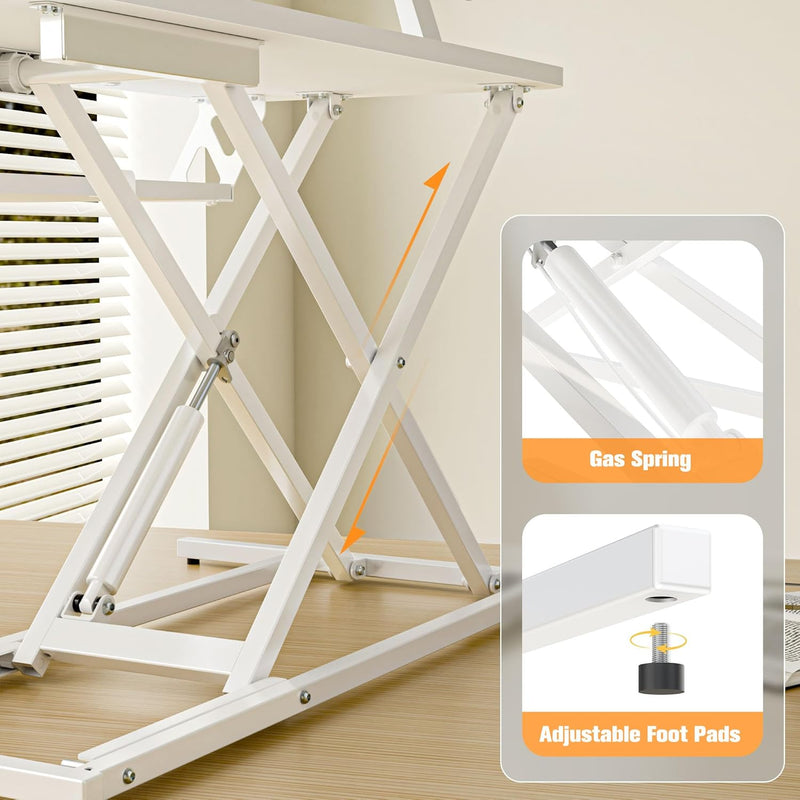 Height Adjustable Standing Desk Converter 12.5- Quick