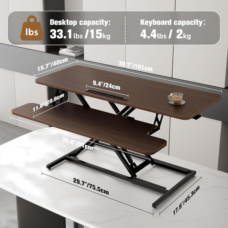 Height Adjustable Standing Desk Converter 12.5- Quick