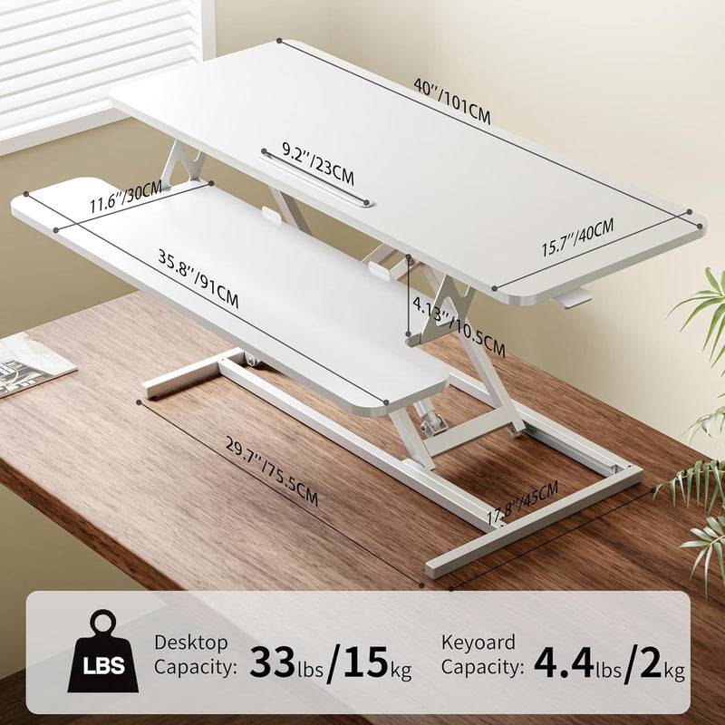 Height Adjustable Standing Desk Converter 12.5- Quick