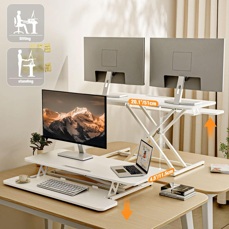 Height Adjustable Standing Desk Converter 12.5- Quick