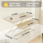 Height Adjustable Standing Desk Converter 12.5- Quick