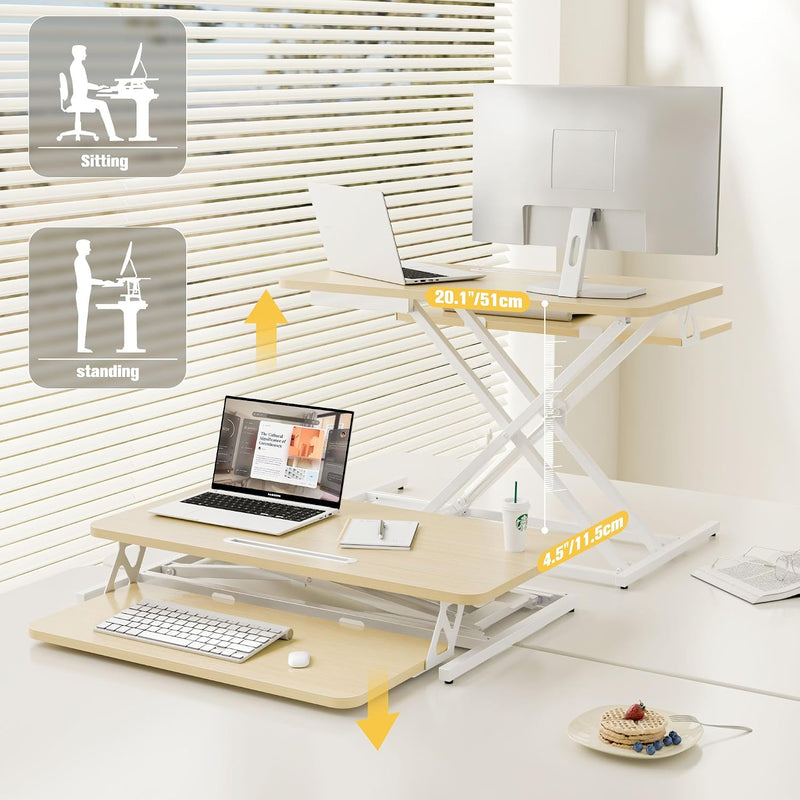 Height Adjustable Standing Desk Converter 12.5- Quick