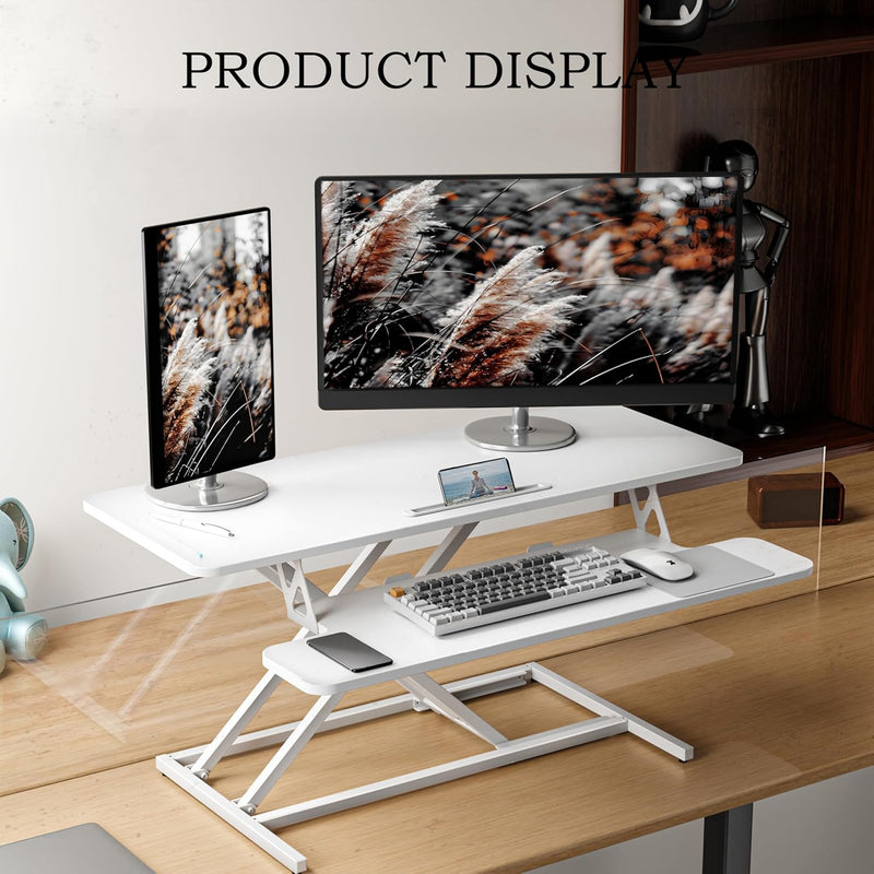 Height Adjustable Standing Desk Converter 12.5- Quick