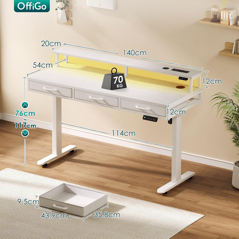 Standing Desk with 3 Storage Drawers