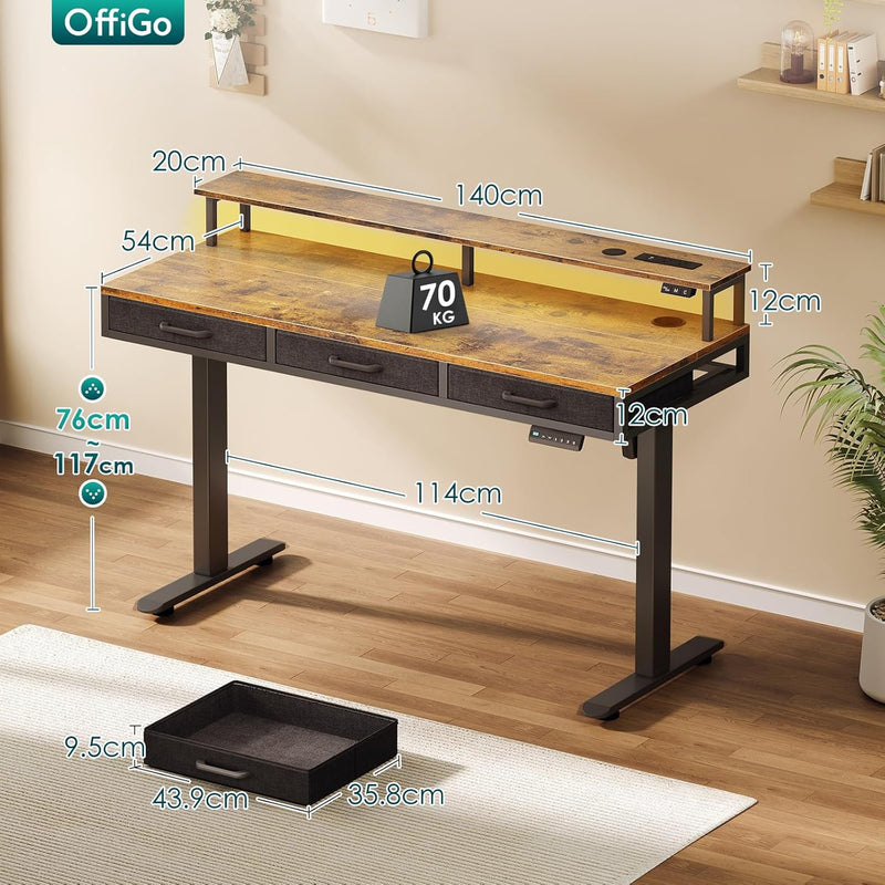 Standing Desk with 3 Storage Drawers