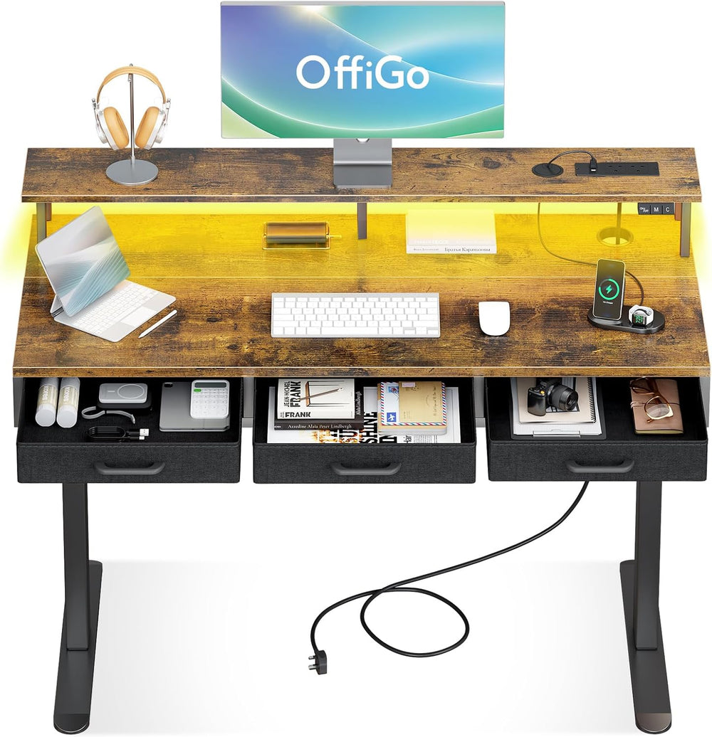 Standing Desk with 3 Storage Drawers 120CM Height