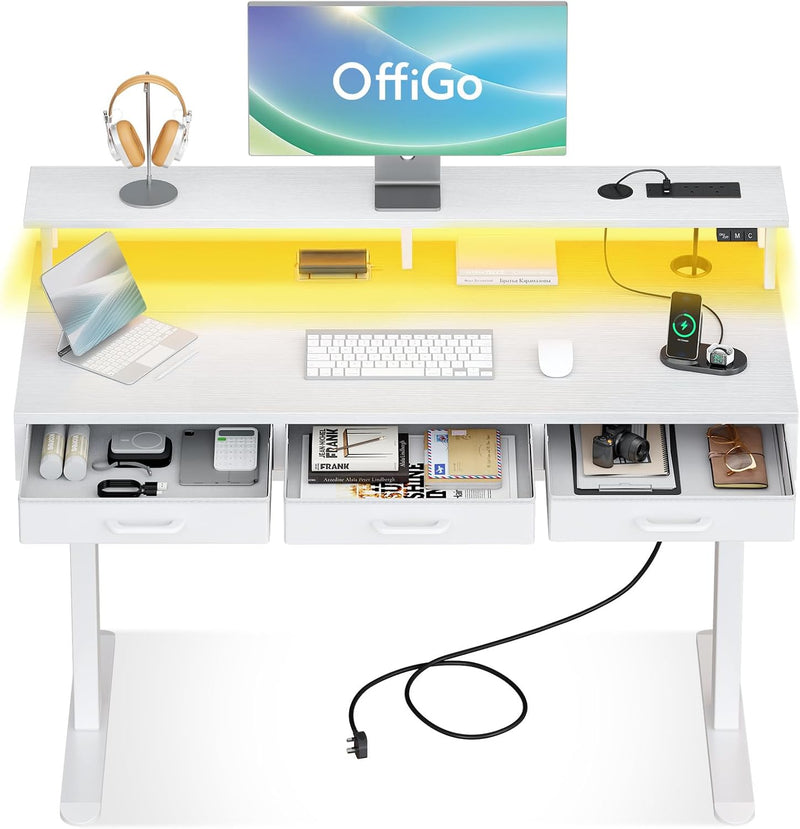 Standing Desk with 3 Storage Drawers 120CM Height