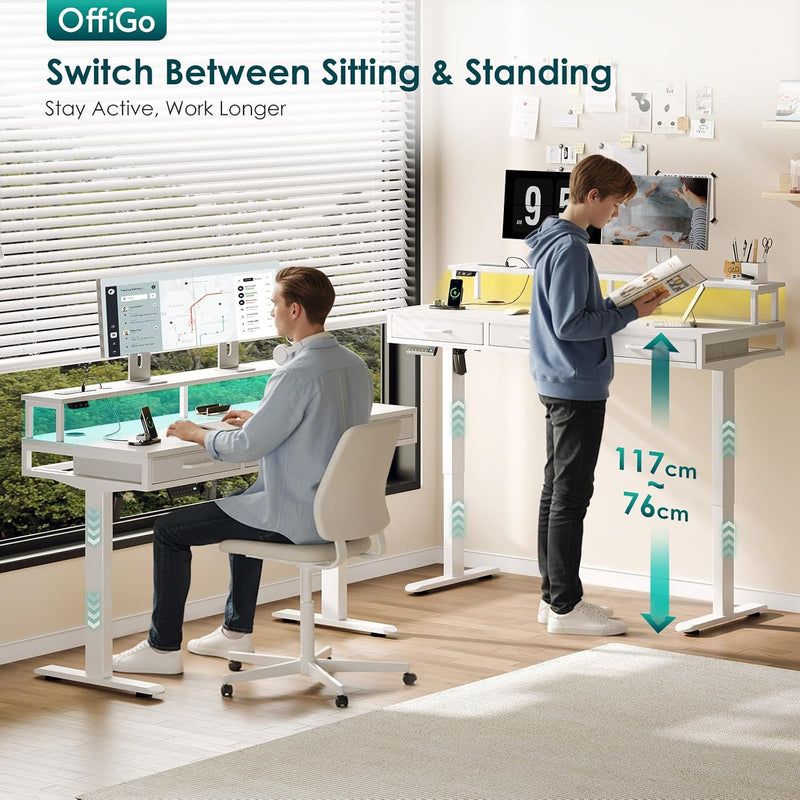 Standing Desk with 3 Storage Drawers 120CM Height