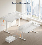 Standing Desk with Drawers Monitor Stand USB Port