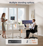 Standing Desk with Drawers Monitor Stand USB Port