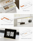 Standing Desk with Drawers Monitor Stand USB Port