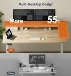 Standing Desk with Drawers Monitor Stand USB Port