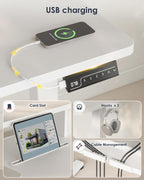 Standing Desk with Drawers Monitor Stand USB Port