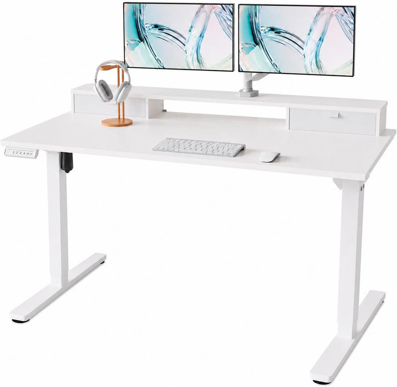 Standing Desk with Fabric Drawers
