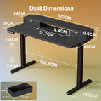 Standing Desk with Fabric Drawers