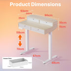 Standing Desk with Fabric Drawers Natural
