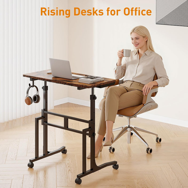 Standing Desk with Wheels 34 Inch Height Adjustable