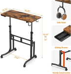 Standing Desk with Wheels 34 Inch Height Adjustable