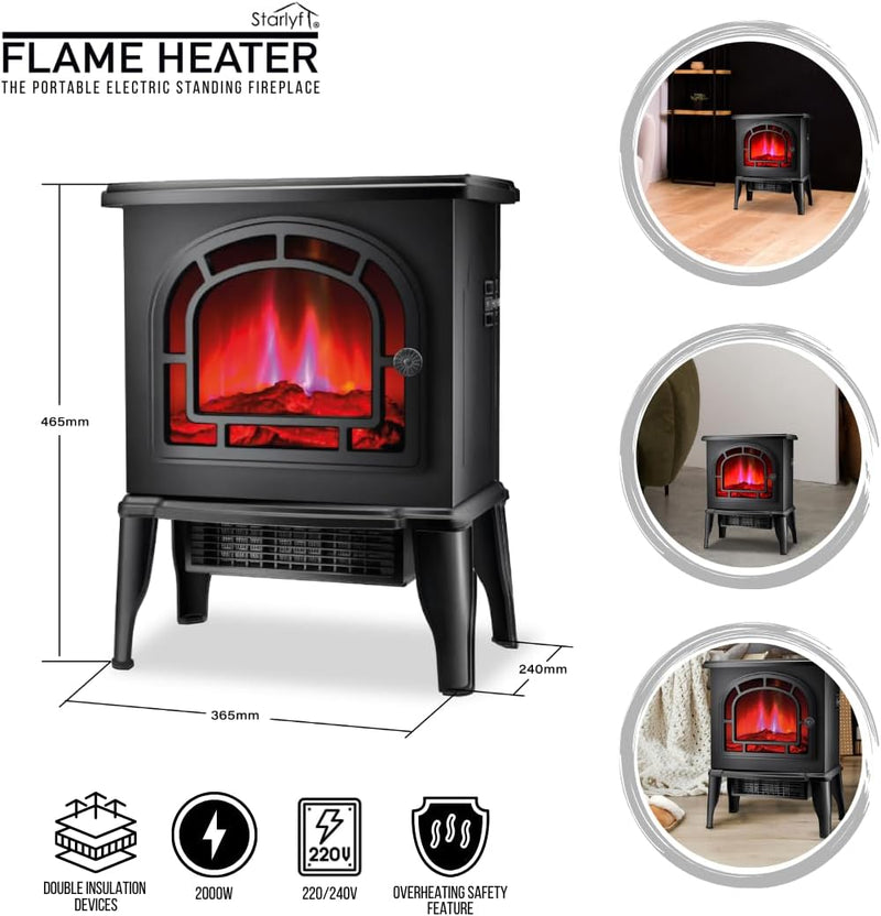 Flame Heater Electric Portable with Real Effect Fast