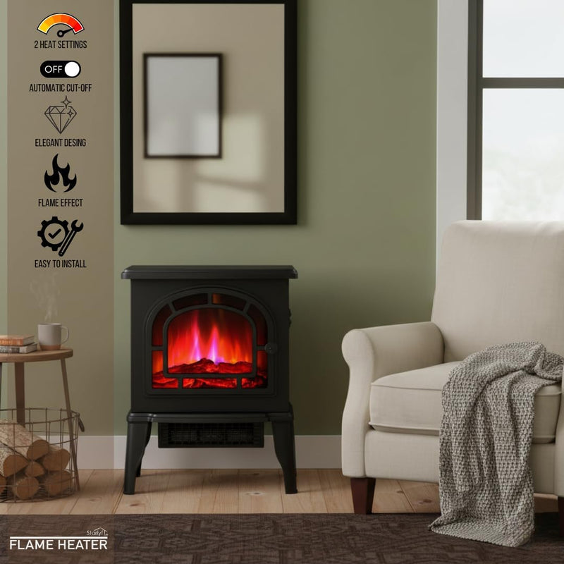 Flame Heater Electric Portable with Real Effect Fast